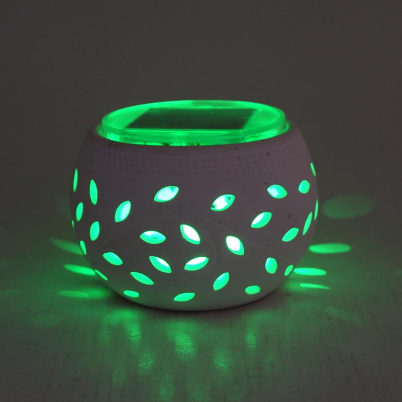 Solar Powered Ceramic Jar Light For Garden Decoration