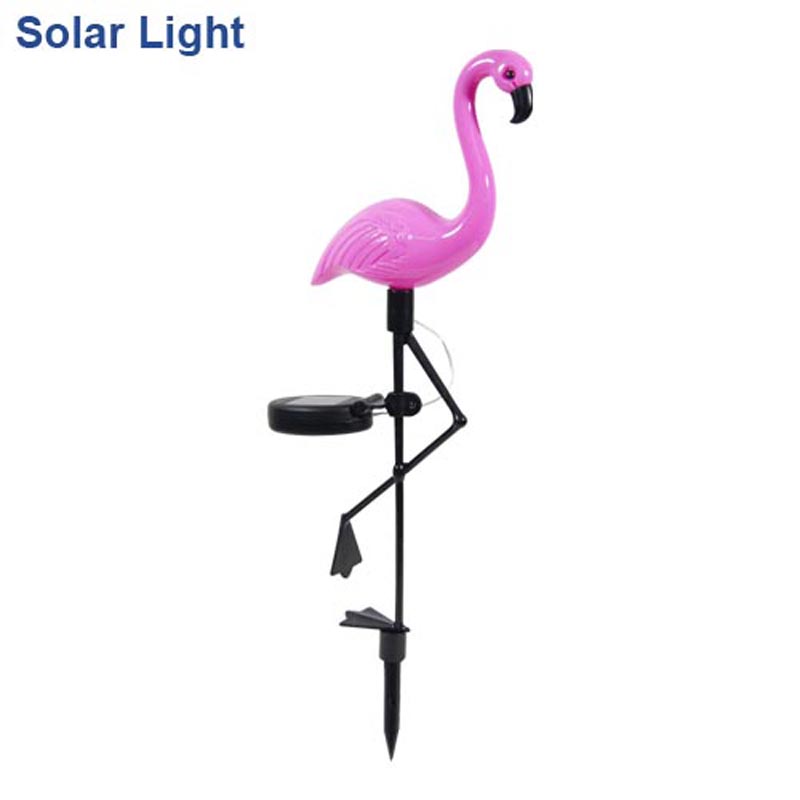 Large Decorative Animals Plastic Pink Flamingos Standing Lamp Outdoor Lawn Light Garden Light LED Solar